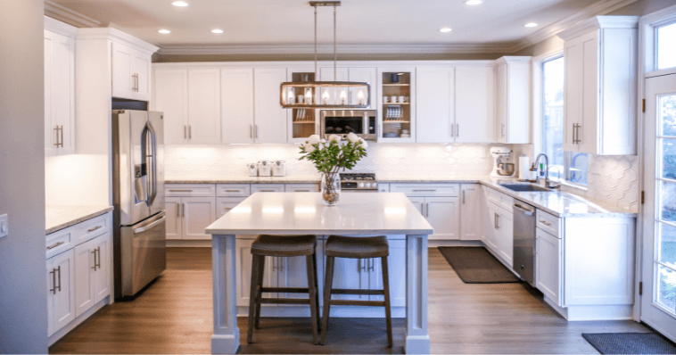 a kitchen in a vacation rental protected by a security deposit