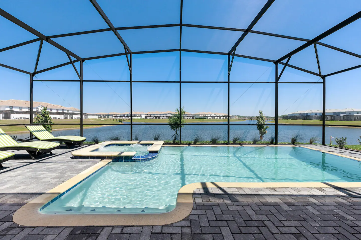 Take a dip in the indoor lake-view pool.