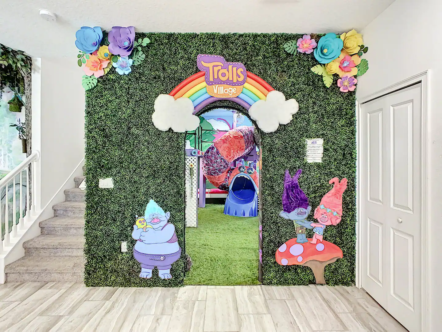 Slide the door open to enter the wonderful and fun-filled Trolls Village!!!