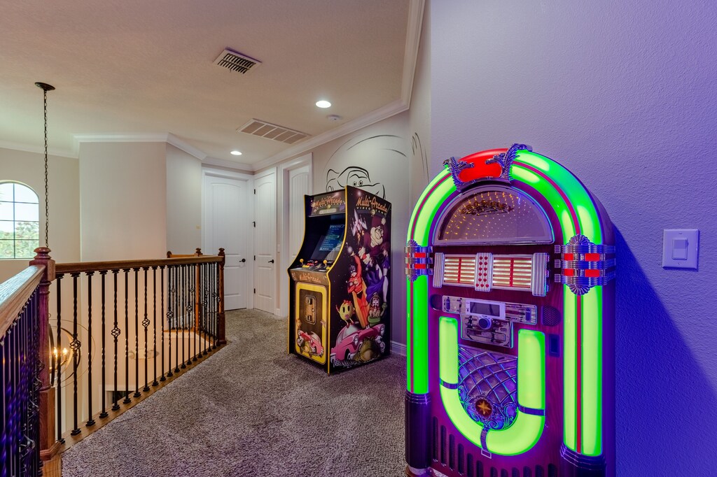 Go upstairs to the exciting loft gaming room.
