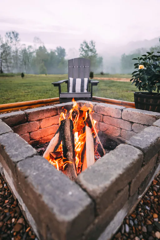 Relax outside in this firepit place