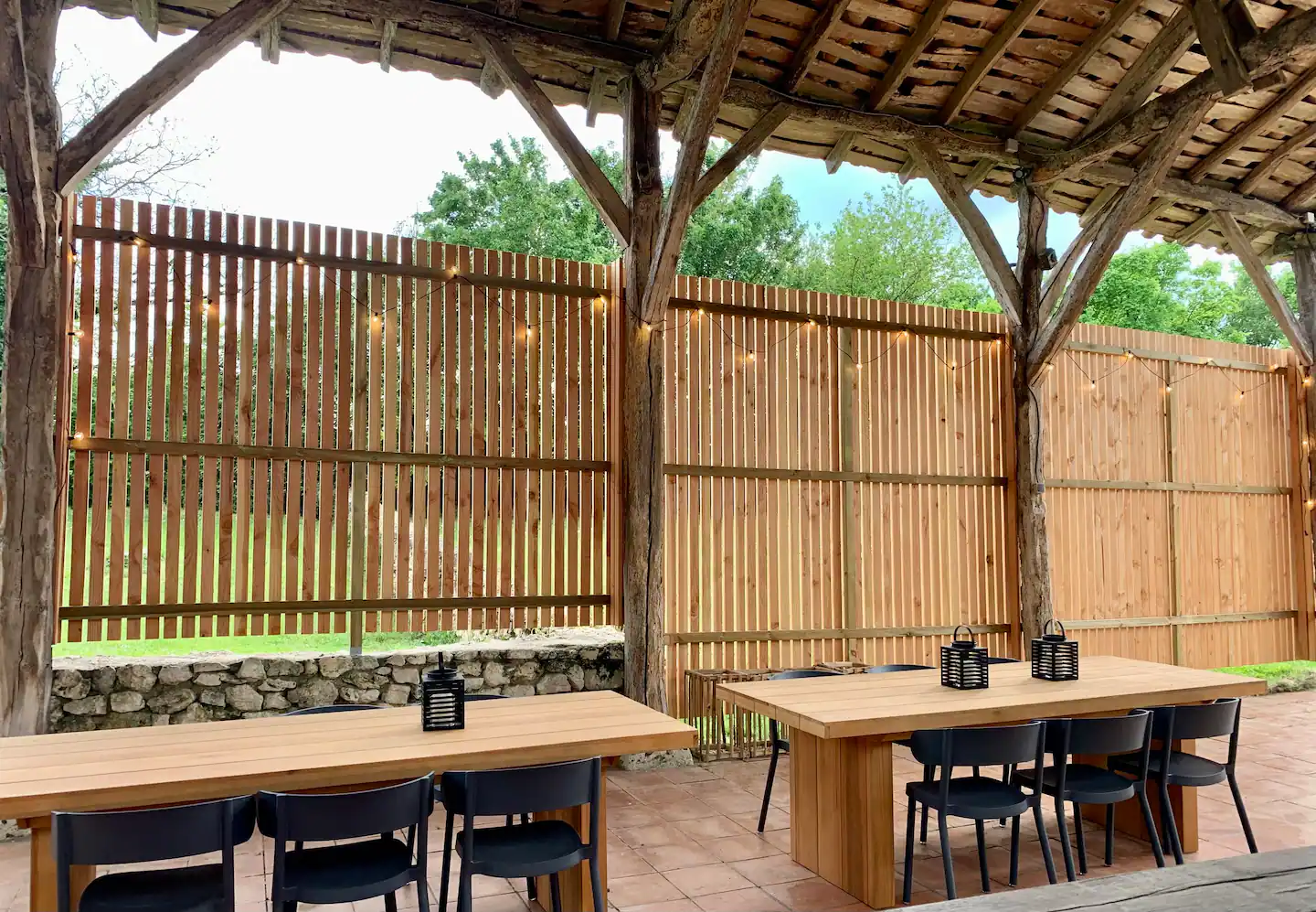 Breathe fresh air outside while eating in the outdoor dining area