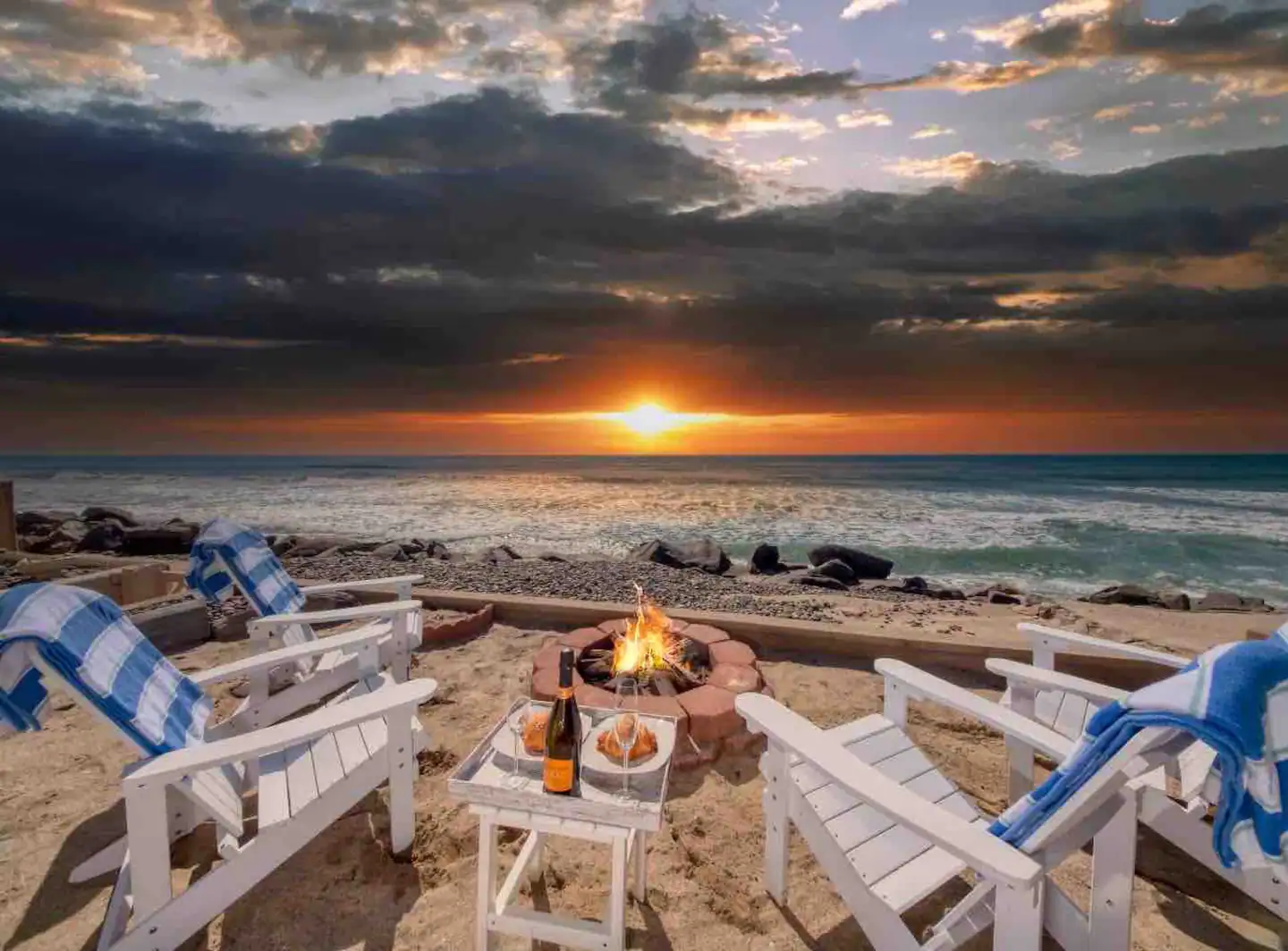 Consider yourself watching the sunset over a firepit with family and friends.