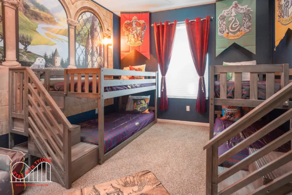 The Harry Potter Bedroom beds four people!