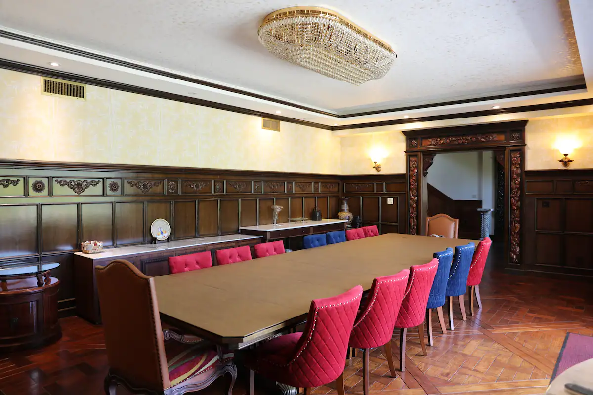 Our stunning dining table, which seats up to 16 people!