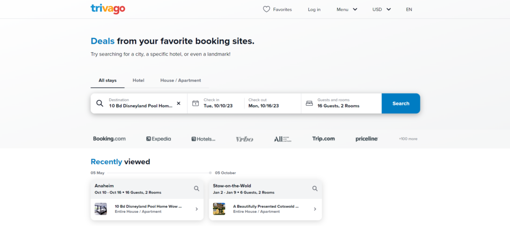 Image highlighting the user experience on Trivago, a travel booking platform and a great alternative to Airbnb