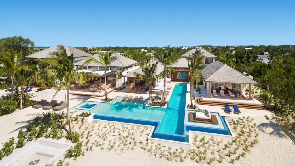 Contemporary Caribbean villa on the beach.