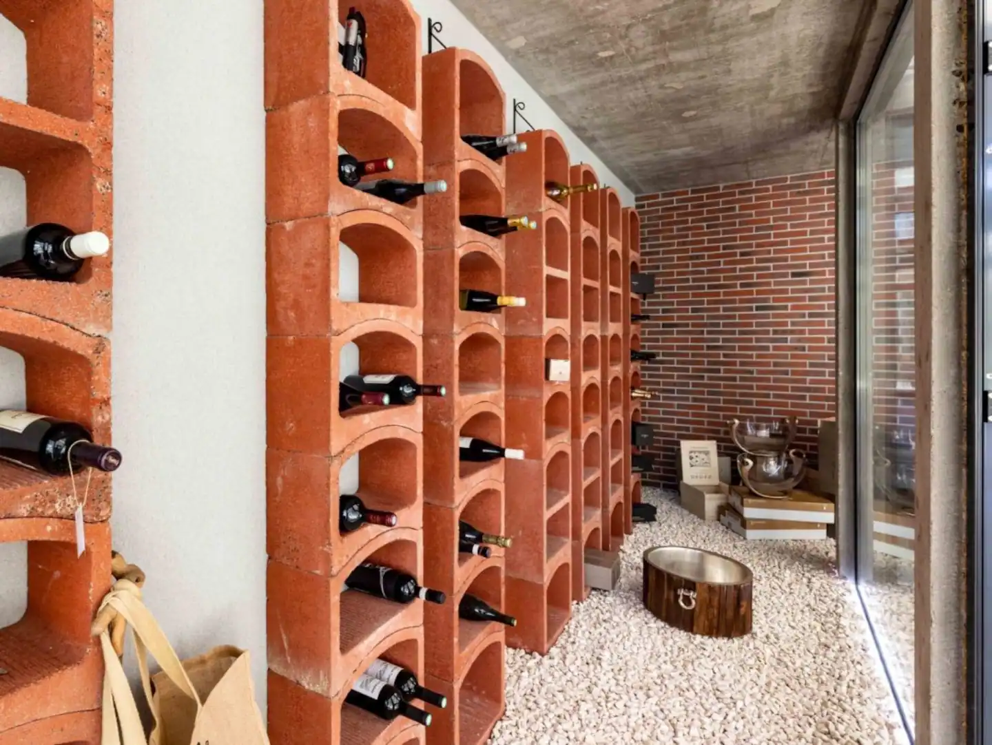 Very chic wine cellar.