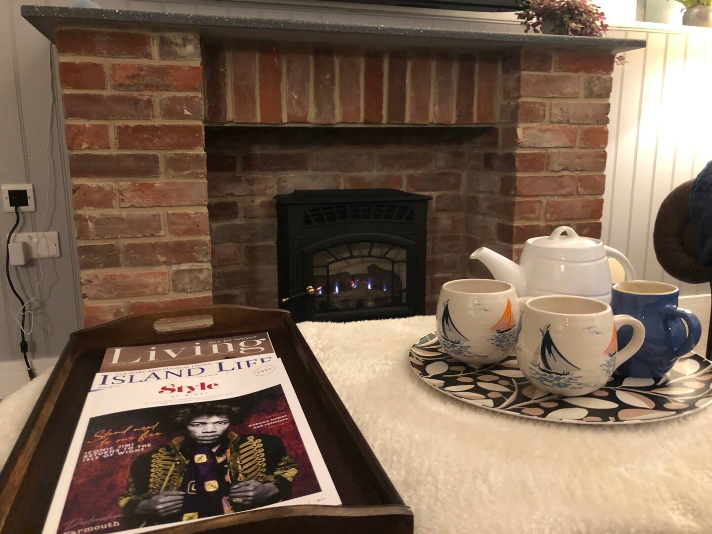 Take tea and snuggle in front of the fire.