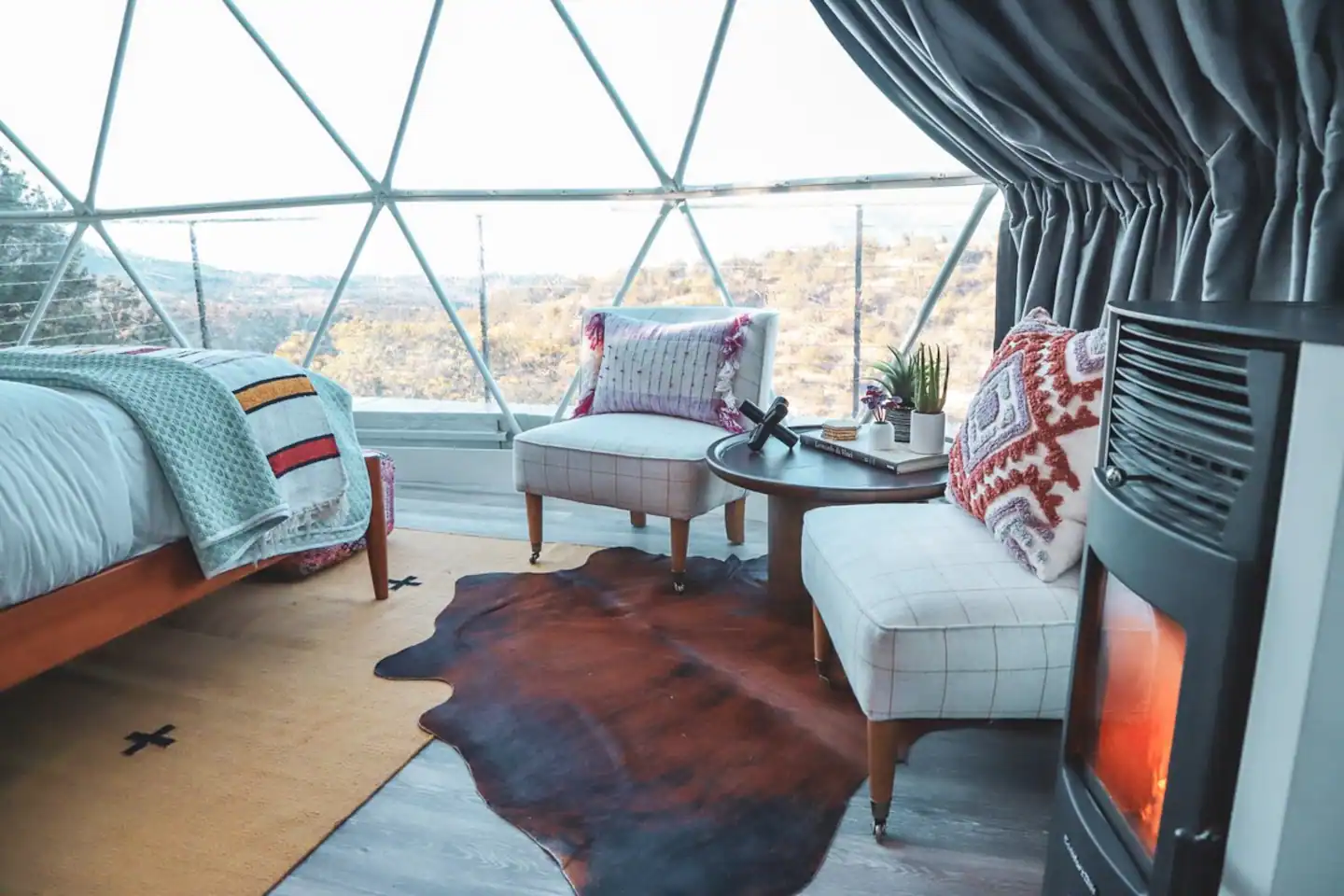 Zia Geo dome counts with one queen bed that sleeps a maximum of two people.