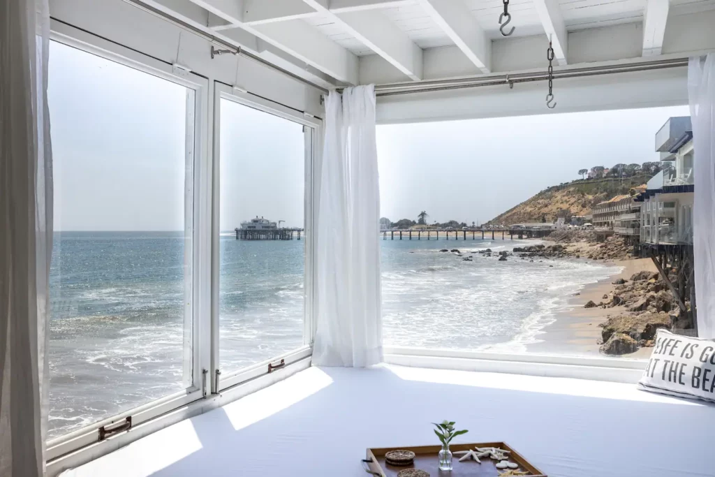 This suite is directly on the sands of beautiful Carbon Beach in Malibu.