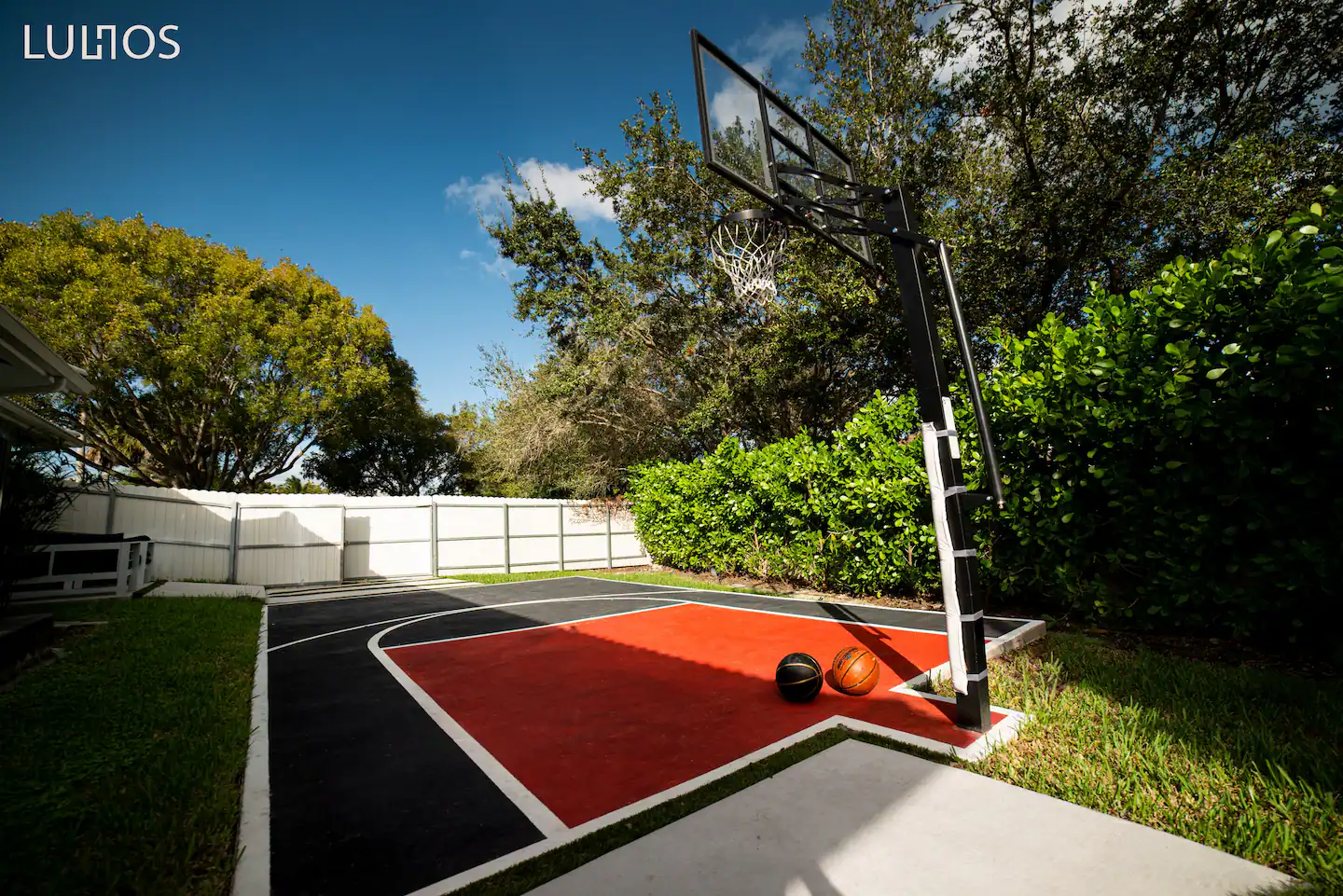 Challenge your skills in our half basketball court.